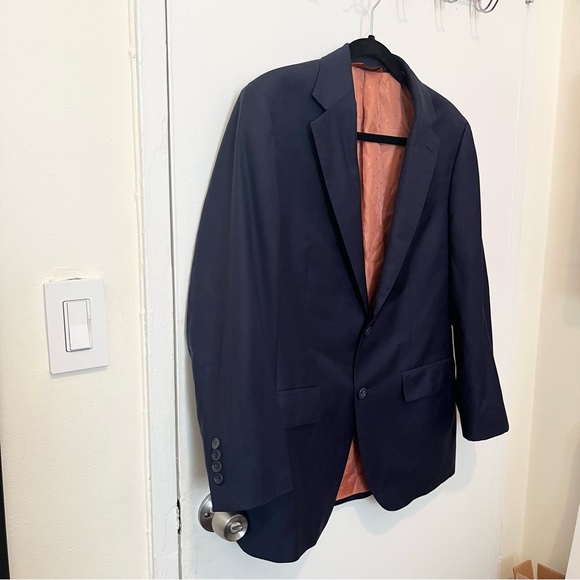 BARONI Prive Super 150s wool suiting blazer jacket bavy blue 40/34R - Picture 3 of 13